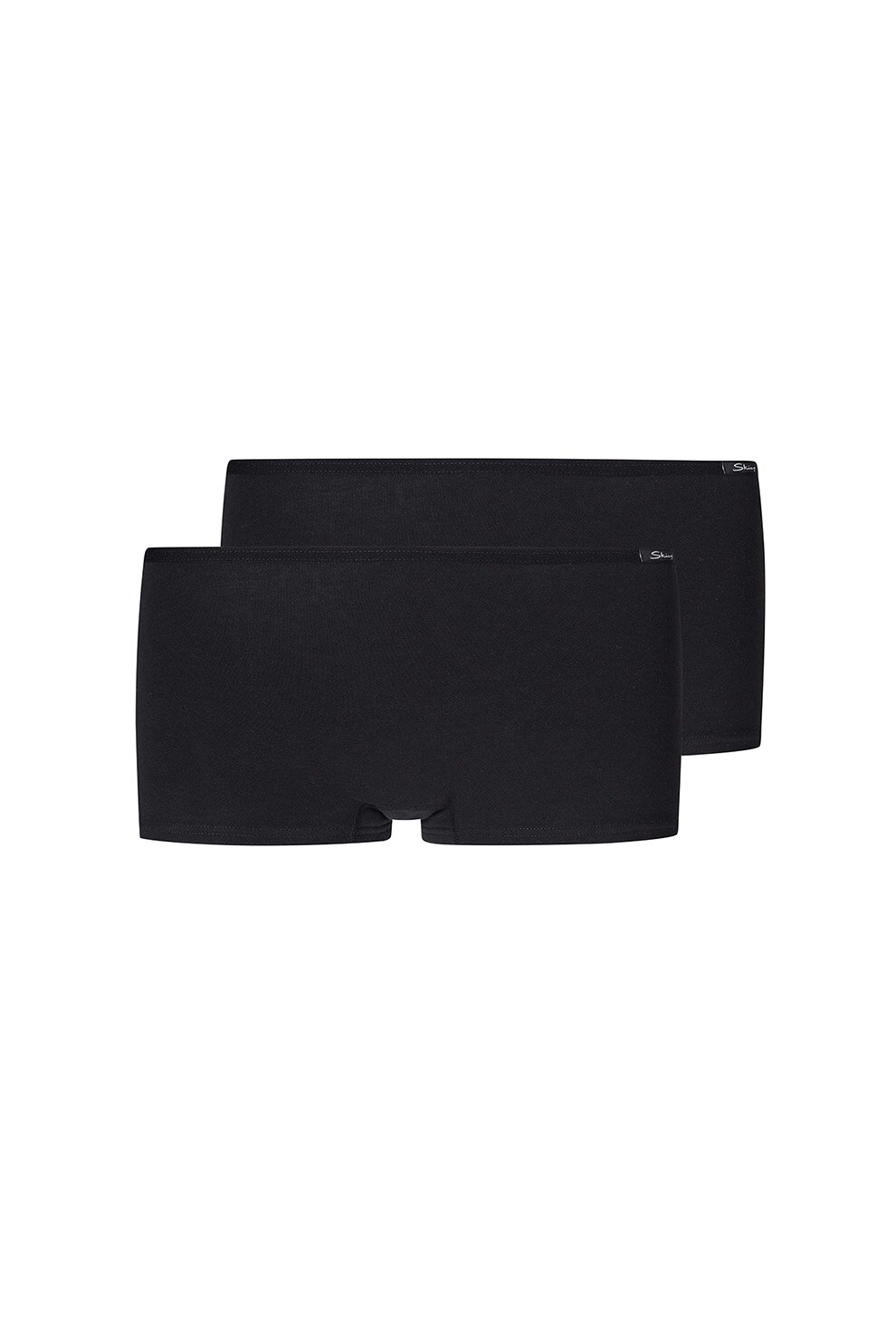 Skiny, Set 2 perechi de boxeri din bumbac, aplicatie logo, Negru