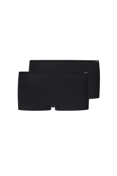 Skiny, Set 2 perechi de boxeri din bumbac, aplicatie logo, Negru Skiny, Set 2 perechi de boxeri din bumbac, aplicatie logo, Negru