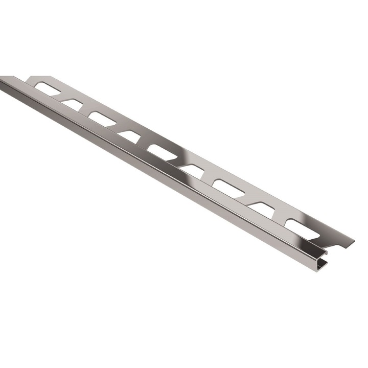 Profil gresie faianta, trepte, list, Profilitec, Squarejolly SJ125IL, Inox lucios, 12.5x12.5x 2700 mm