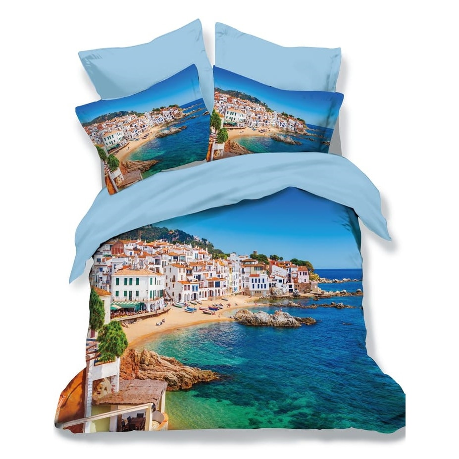 Lenjerie de pat dublu 3D finet, 6 piese, Pucioasa, FN3D13