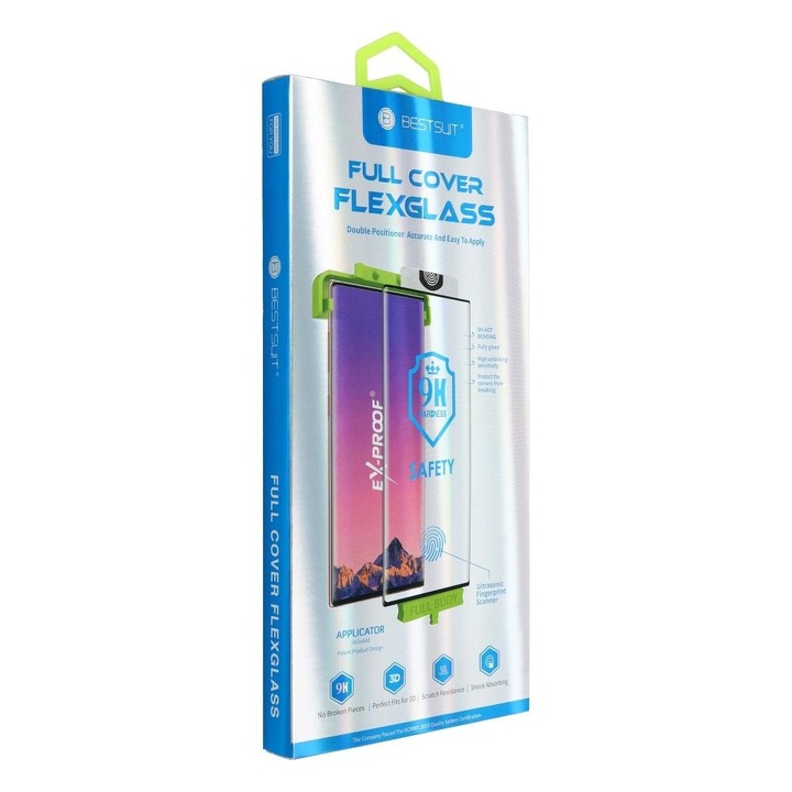Bestsuit 5D Full Glue hibrid flexibilis üvegfólia – HUA P30 PRO (Hot Banding), Funkcionális Ujjlenyomat-érzékelő
