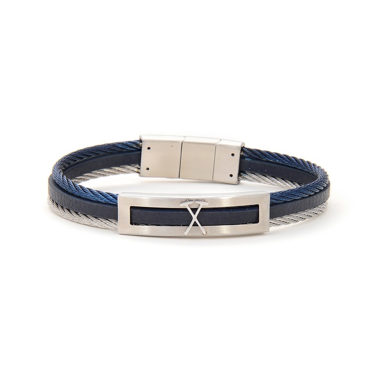 Ezüst karkötő, Santa Barbara Polo, férfiaknak, rozsdamentes acél, SBJ.6.1049-2