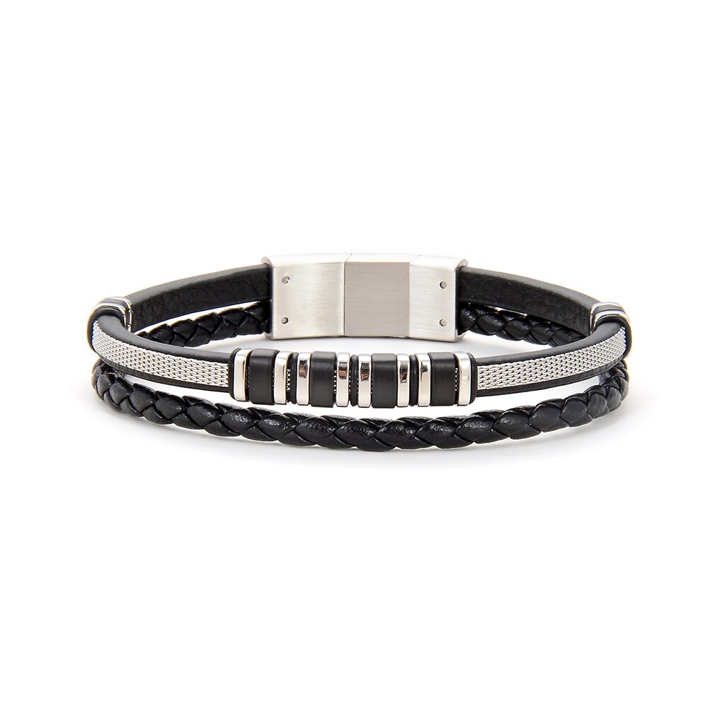 Bratara neagra, Santa Barbara Polo, pentru barbati, din piele, SBJ.6.1057-1