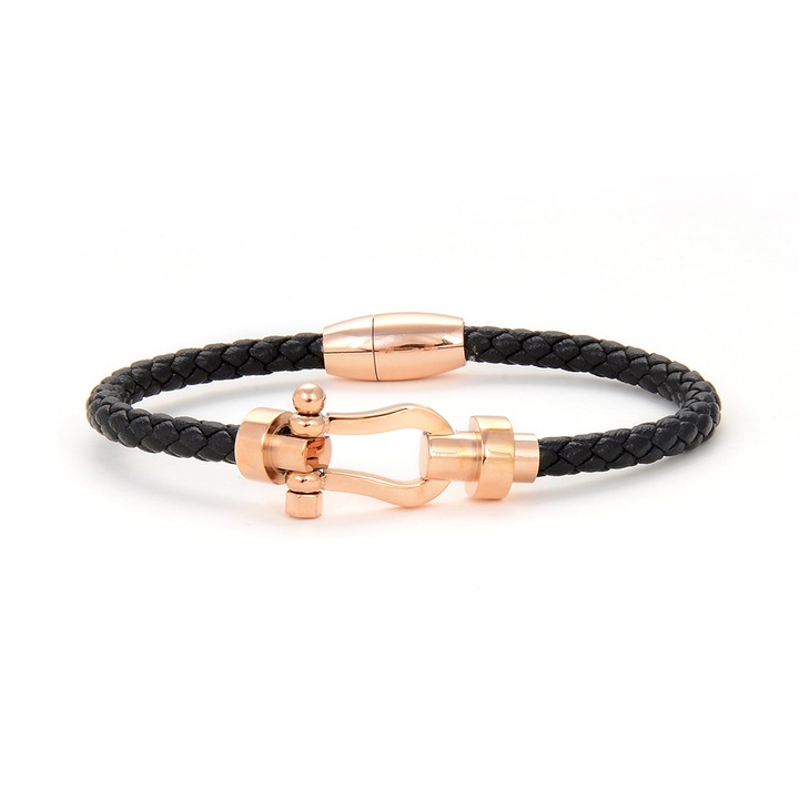 Santa Barbara Polo SBJ.6.1054-4, Bőr karkötő, Férfiaknak, Fekete