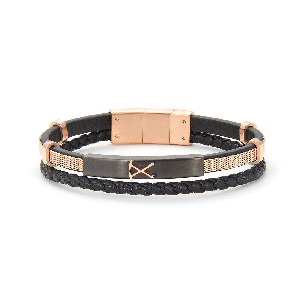 Bratara neagra, Santa Barbara Polo, pentru barbati, din piele, SBJ.6.1056-4