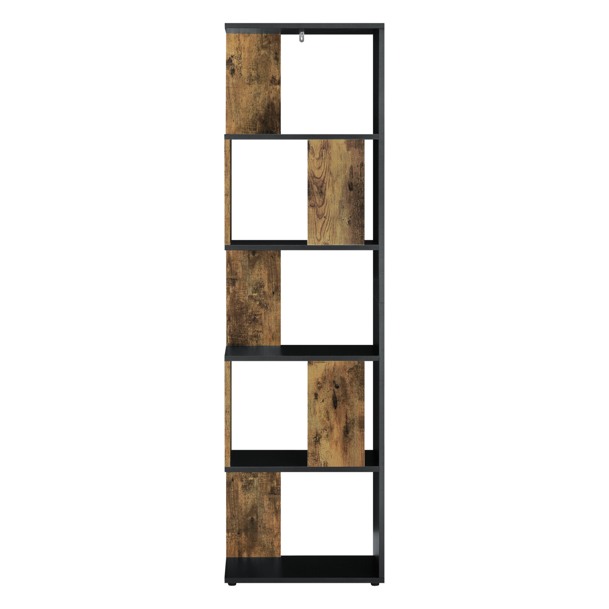 Raft carti Aneby SH en.casa, 159 x 45 x 23,5 cm, PAL, 25 Kg, negru/efect lemn inchis, montabil pe perete