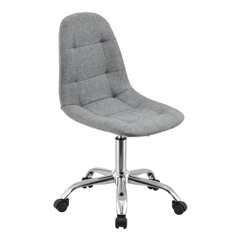 Scaun birou Lowestoft - T, en.casa, 79 - 89 x 47 x 56 cm, placaj/poliester/metal cromat, gri deschis, rotativ Scaun birou Lowestoft - T, en.casa, 79 - 89 x 47 x 56 cm, placaj/poliester/metal cromat, gri deschis, rotativ