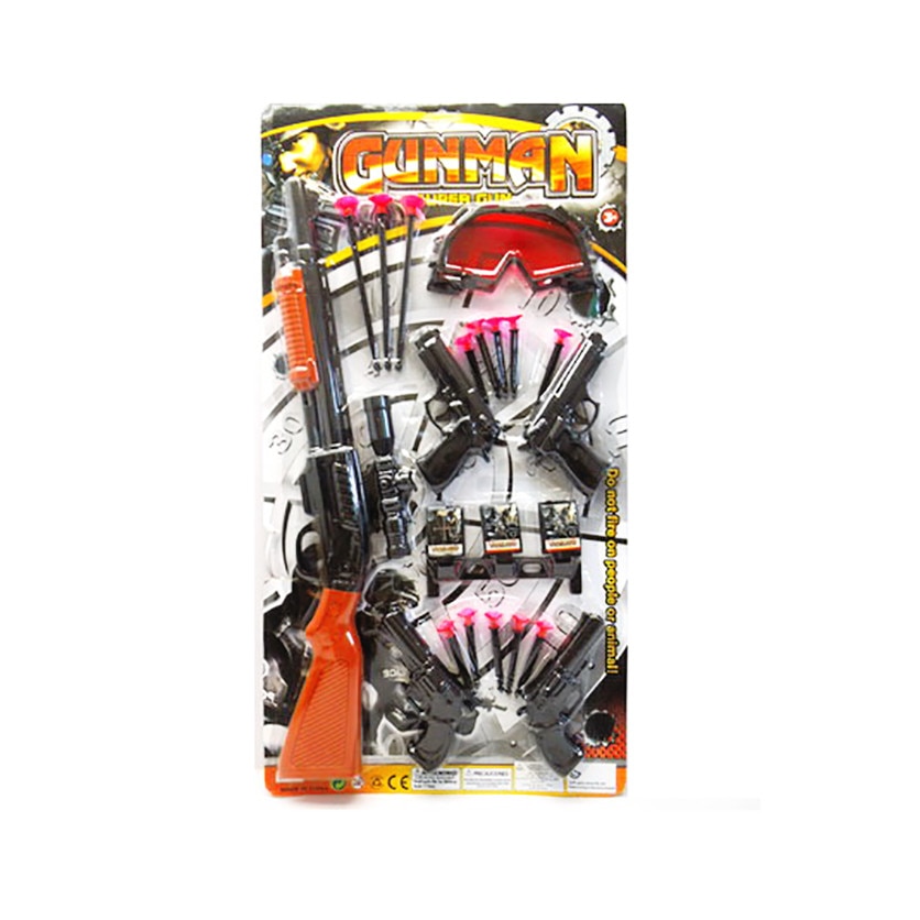 Set Arme cu ventuze , Pusca cu luneta , pistoale ,Masca,14 piese