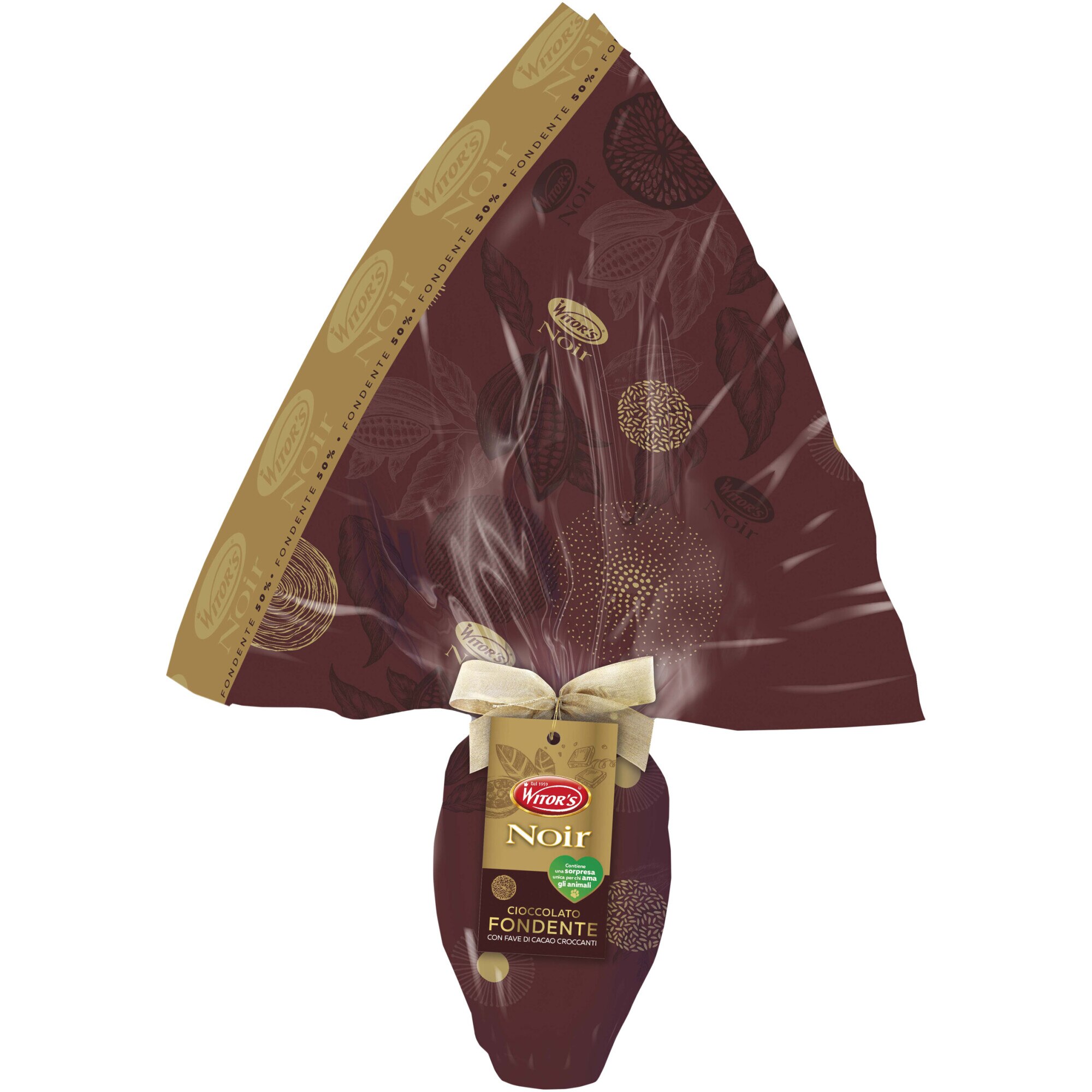 Ou de ciocolata neagra cu boabe de cacao crocante Witor’s Noir 400g