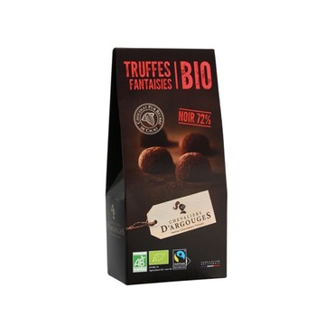 Trufe cu ciocolata neagra 72% BIO/ECO, 160gr, Chevaliers d'Argouges Trufe cu ciocolata neagra 72% BIO/ECO, 160gr, Chevaliers d'Argouges