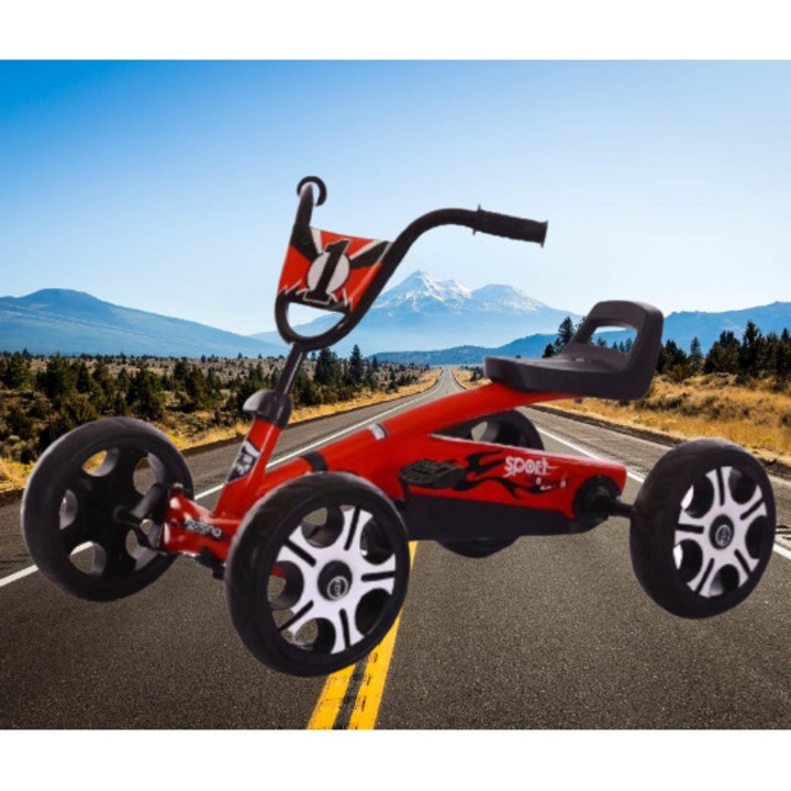 Kart cu pedale pentru copii, Rosu, 83x49x50 cm, varsta 2-5 ani