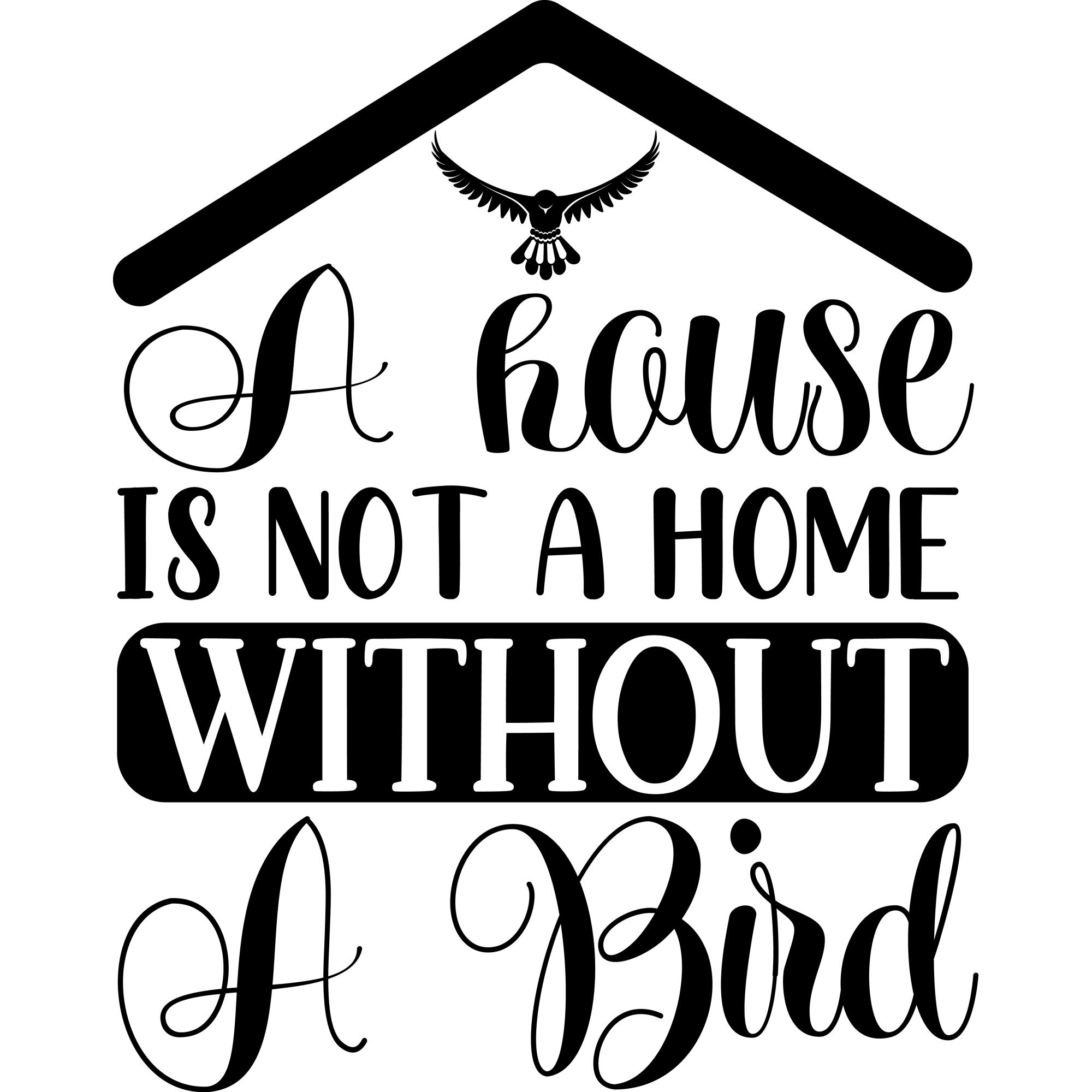 Sticker decorativ perete / geam, a house without a bird, 39x50 cm