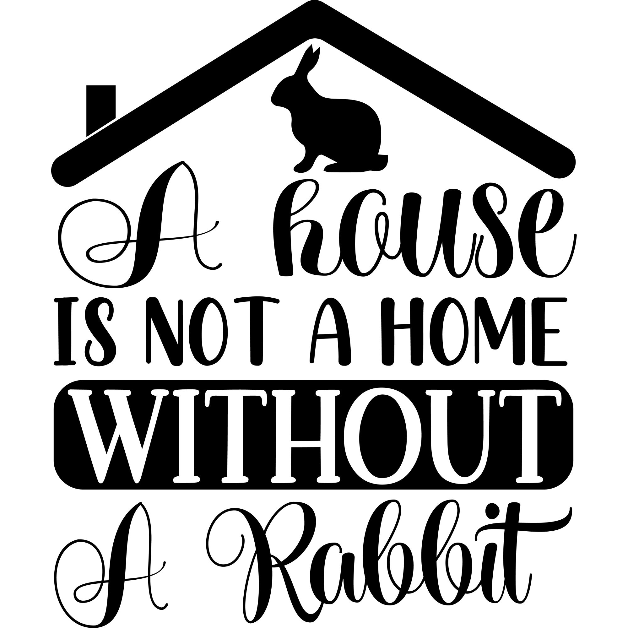 Sticker decorativ perete / geam, a house without a rabbit, 39x50 cm
