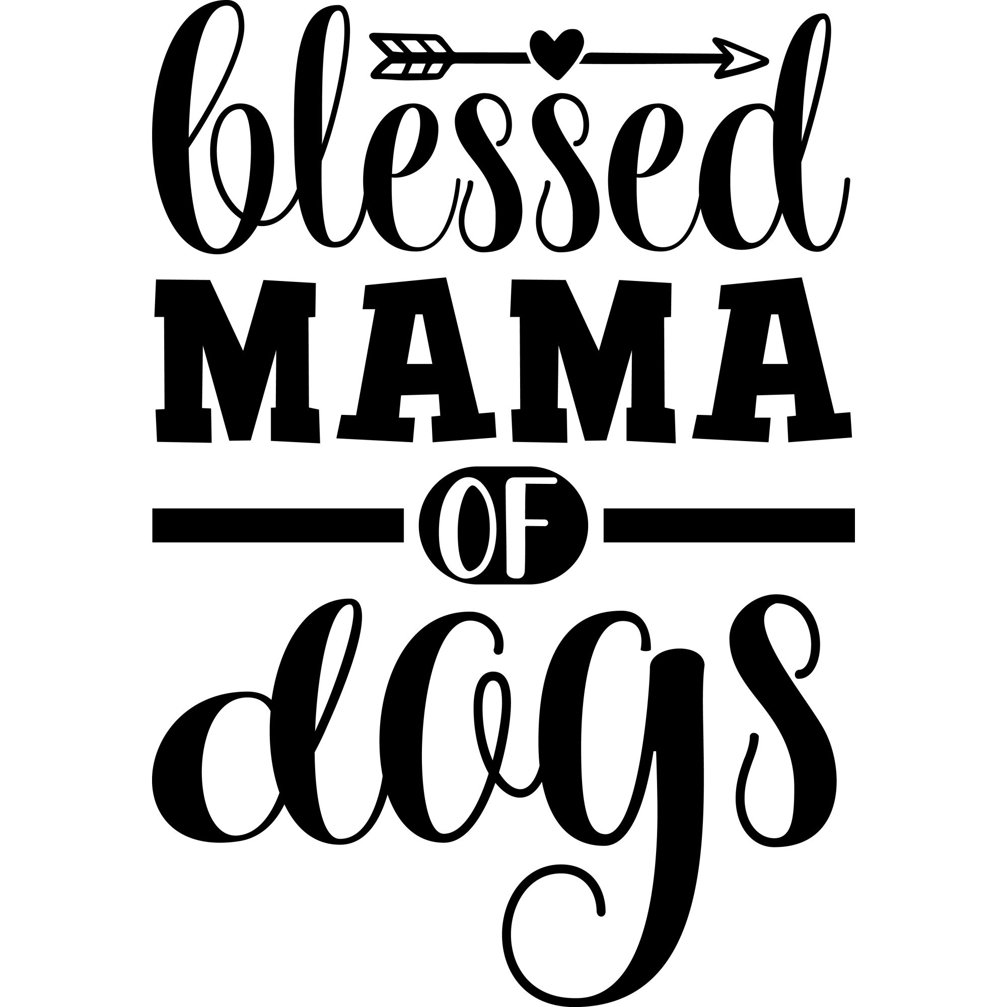 Sticker decorativ perete / geam, Blessed mama of dogs, 39x50 cm