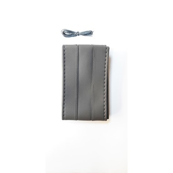 Husa volan piele ecologica cu snur culoare gri Husa volan piele ecologica cu snur culoare gri