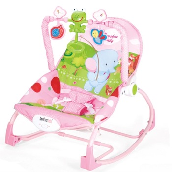 Balansoar si scaun bebe cu vibratii relaxante , cu jucarii si muzica, husa lavabila 0-18kg, roz, buz Balansoar si scaun bebe cu vibratii relaxante , cu jucarii si muzica, husa lavabila 0-18kg, roz, buz