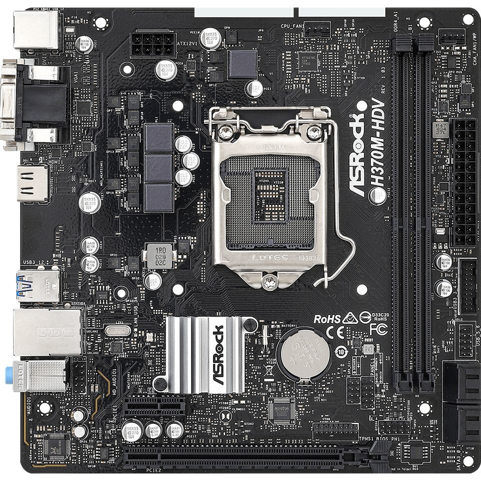 Placa de baza ASRock H370M-HDV, Socket 1151, DDR4, Micro ATX