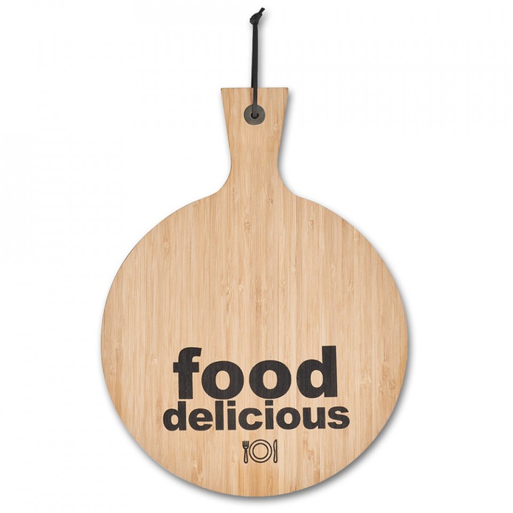 Tocator rotund maro din lemn,30x 40 cm, Zeller