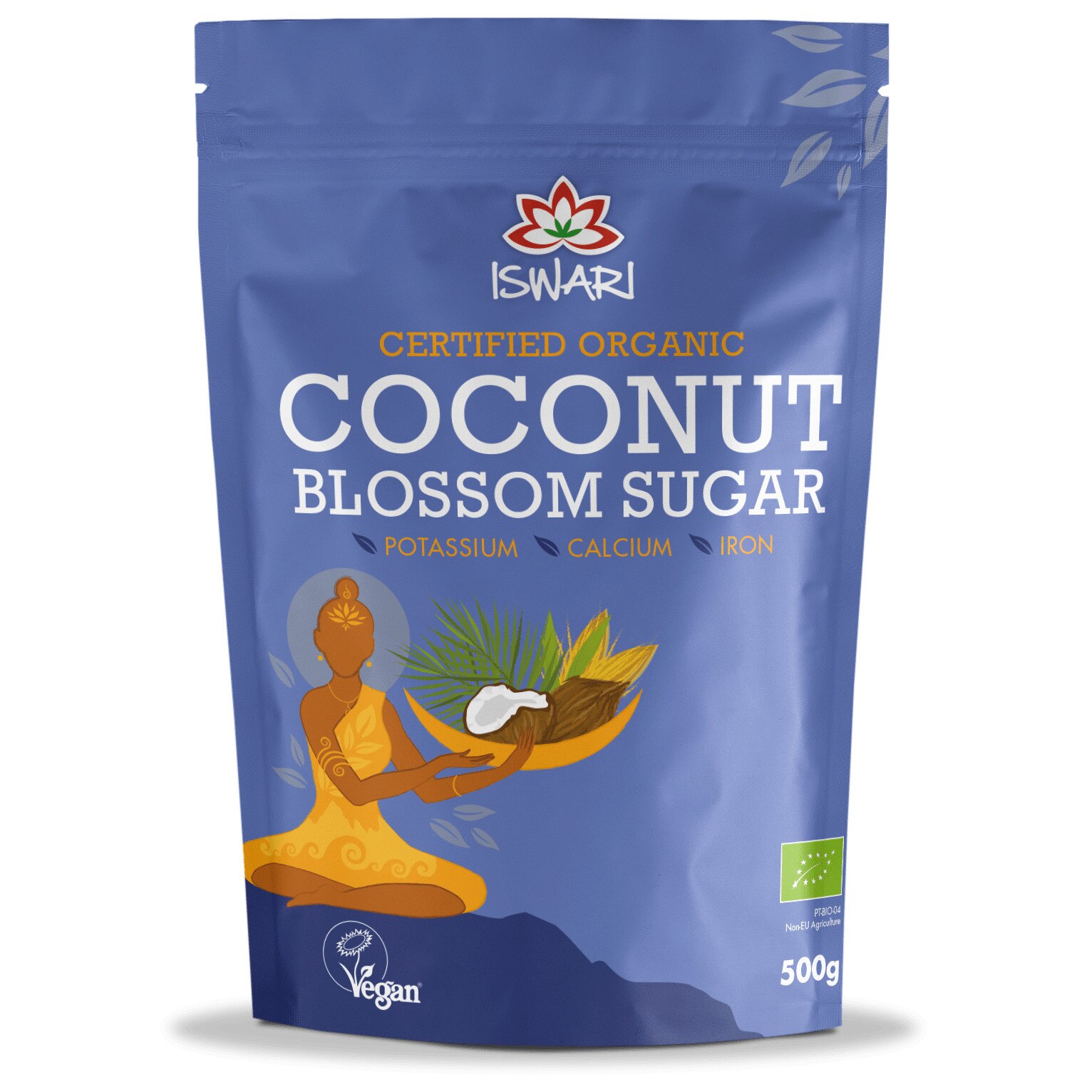 Zahar din flori de cocos bio, gramaj mare Iswari, 500 g