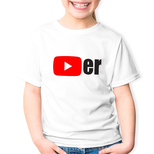 Tricou Alb Copii , YouTuber, Alb
