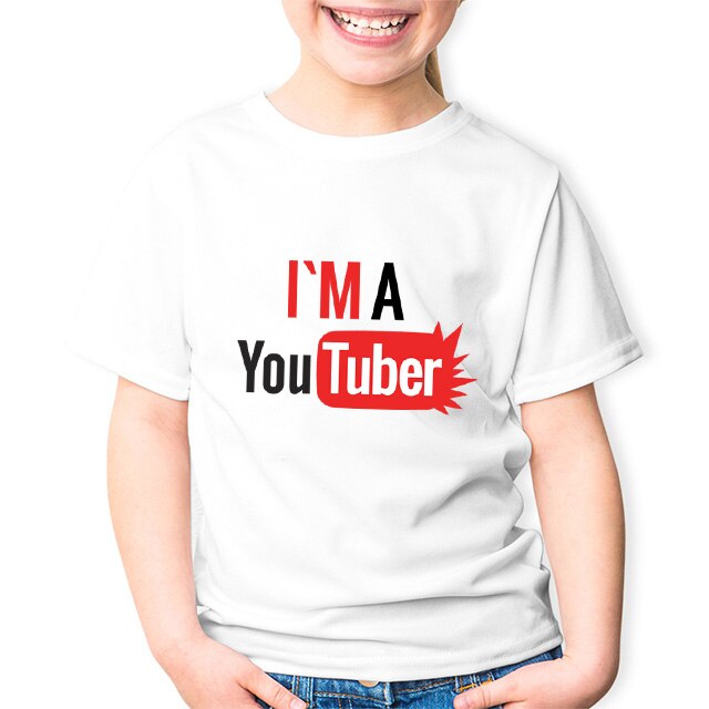 Tricou Alb Copii , I'M A YouTuber, Alb
