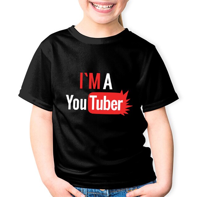 Tricou Negru Copii , I'M A YouTuber, Negru