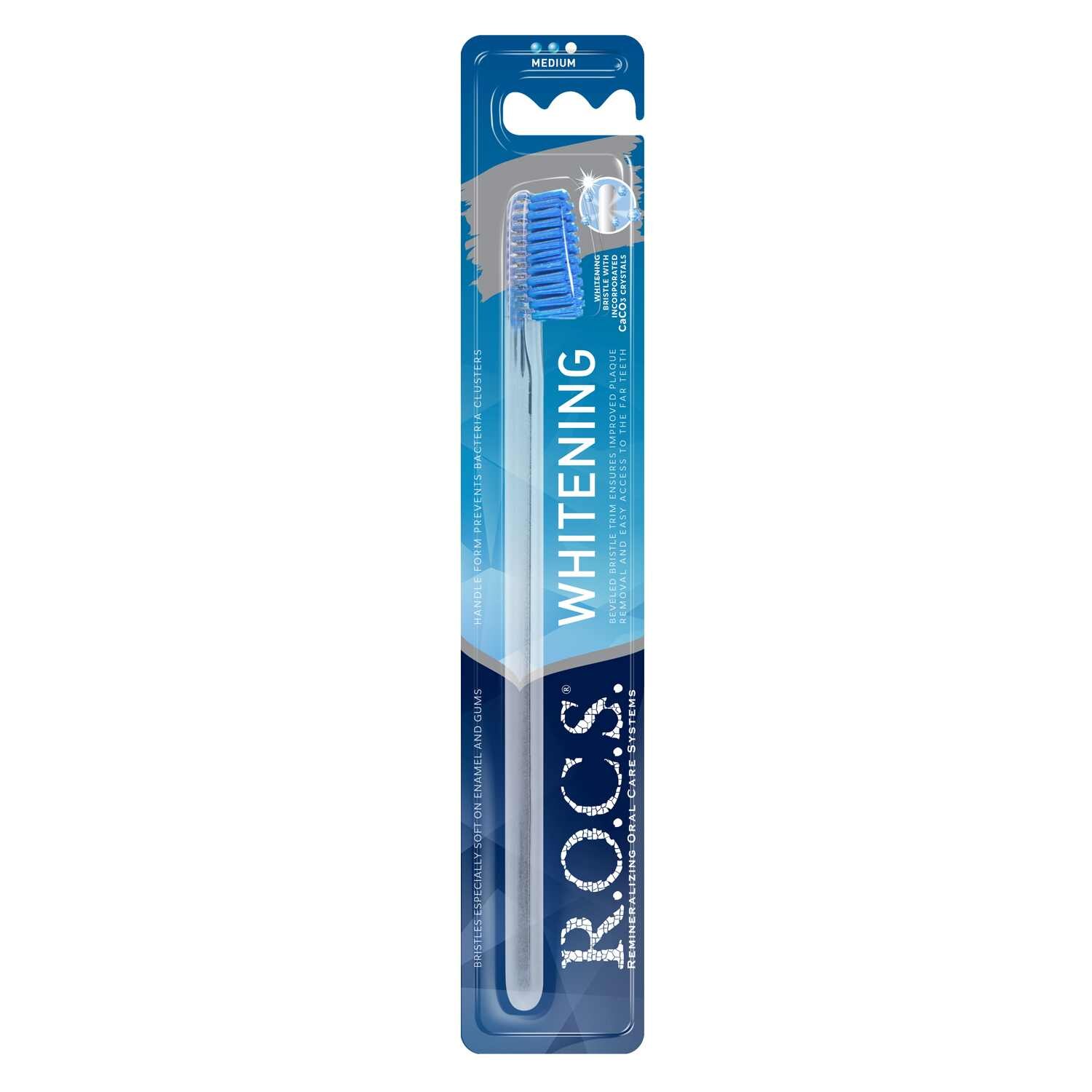 Periuta dinti R.O.C.S. pentru adulti Whitening (medium) - Transparent