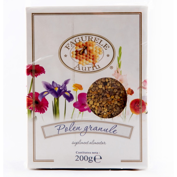 Polen poliflor granule 200g, Fagurele Auriu, bogat in vitamine si minerale