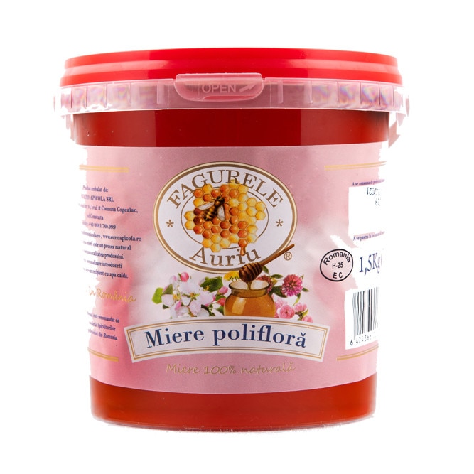 Miere poliflora Fagurele Auriu 1,5 kg