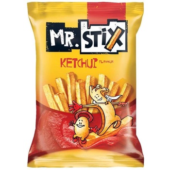 Snacksuri Mr. Stix Ketchup, 50 g, Aroma de Ketchup Snacksuri Mr. Stix Ketchup, 50 g, Aroma de Ketchup