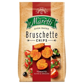 Bruschette Maretti cu Aroma de Tomate, Masline si Oregano, 70 g Bruschette Maretti cu Aroma de Tomate, Masline si Oregano, 70 g