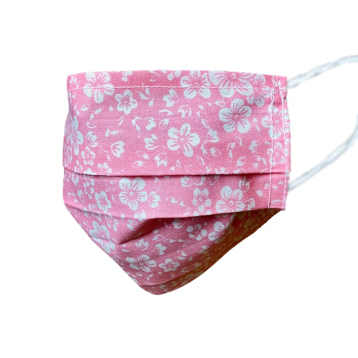Masca protectie reutilizabila, bumbac, asigura o buna respiratie, model Pink Vibes