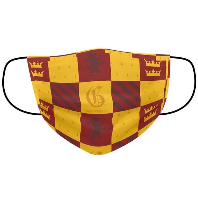 Masca faciala reutilizabila pentru copii, 5 - 10 ani, Harry Potter, galben/rosu