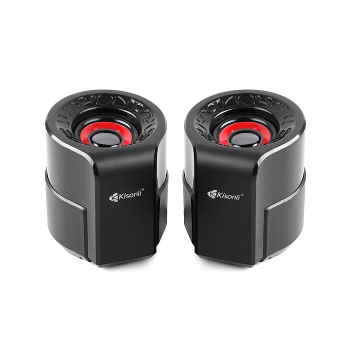 Тонколони Kisonli A-909, 2x3W, USB, Черен