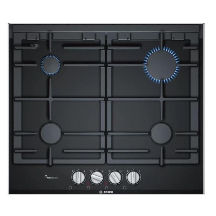 Плот за вграждане Bosch PRP6A6D70, Газов, 4 зони на готвене, Черен