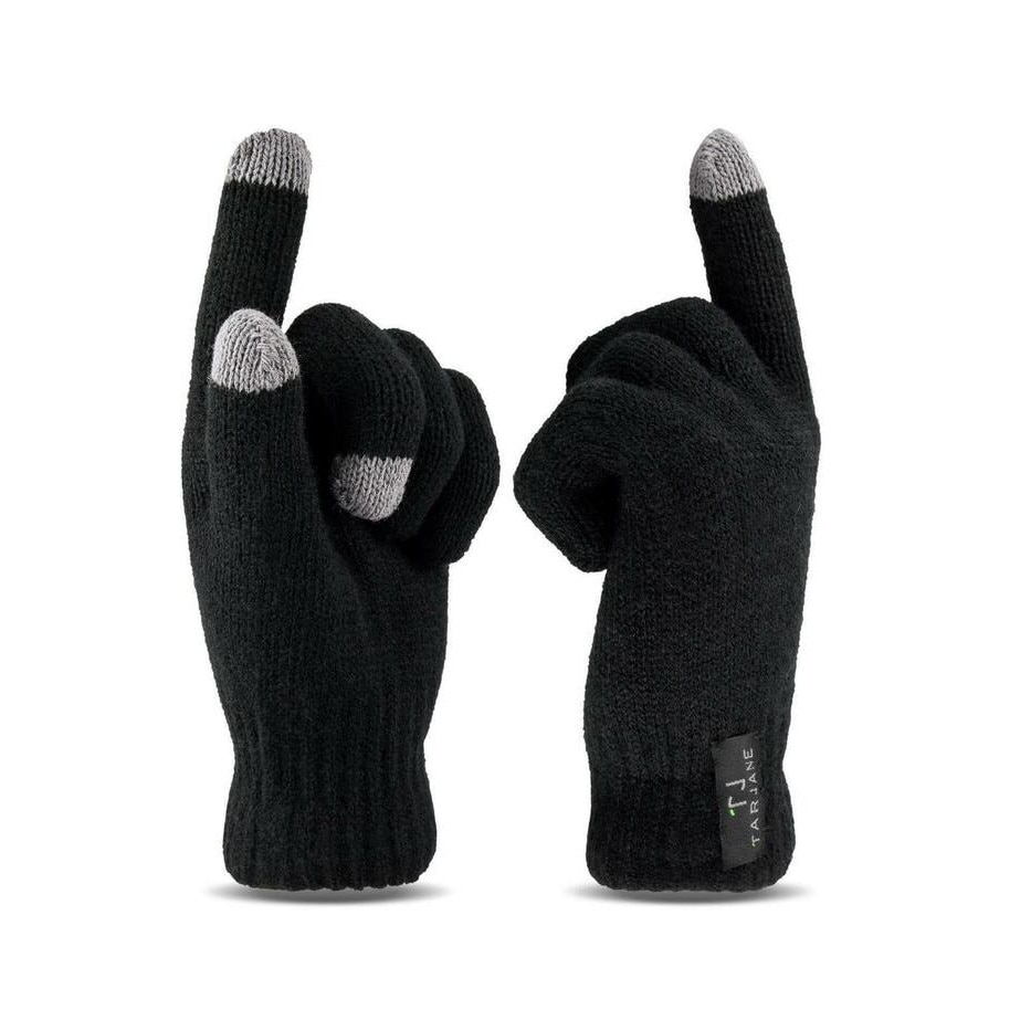Manusi termice, Tarjane, Poliacril, Functie pentru touchscreen, Negru, Negru