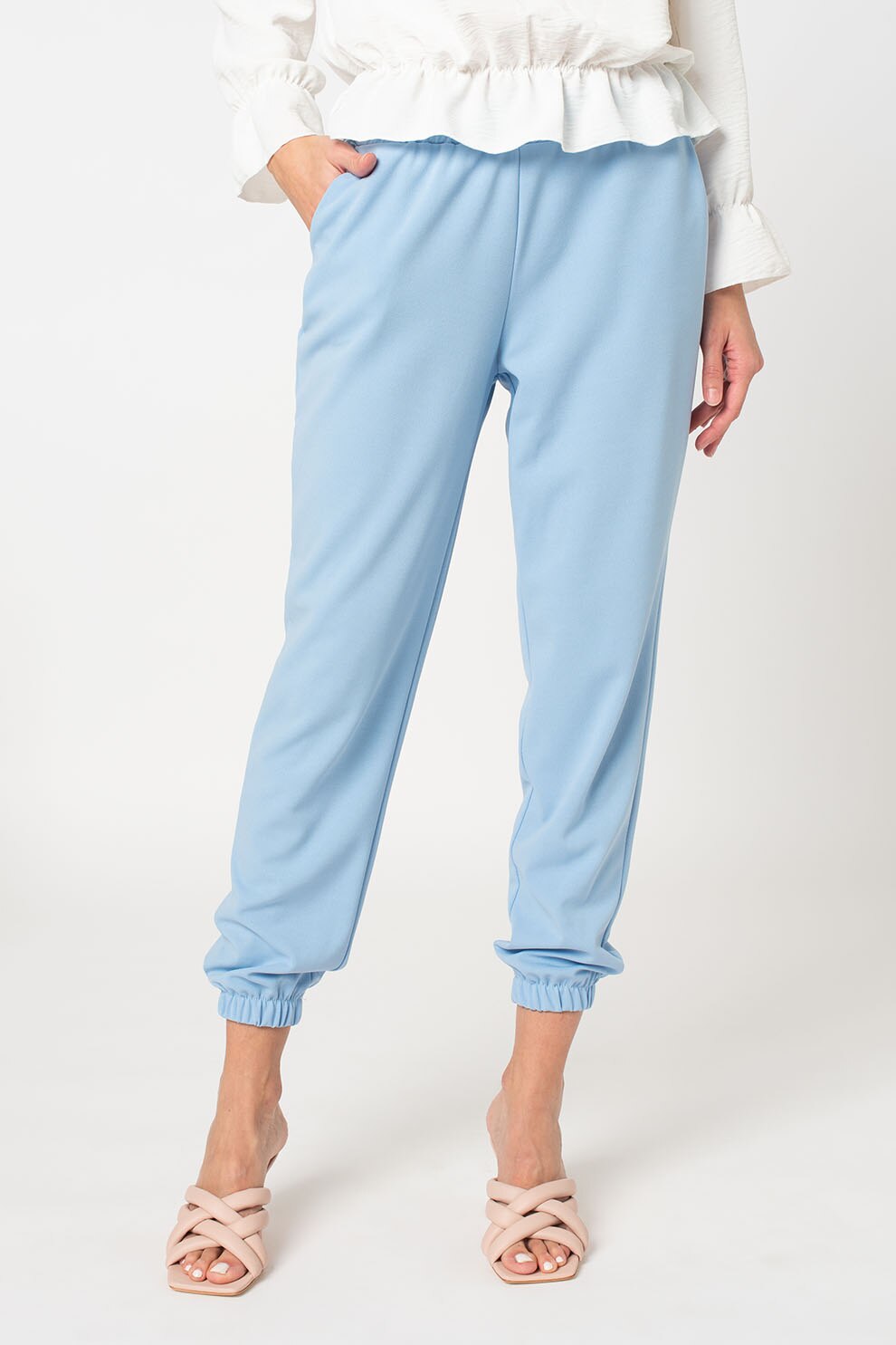 Haily's, Pantaloni de jerseu cu buzunare laterale Emma, Albastru azur