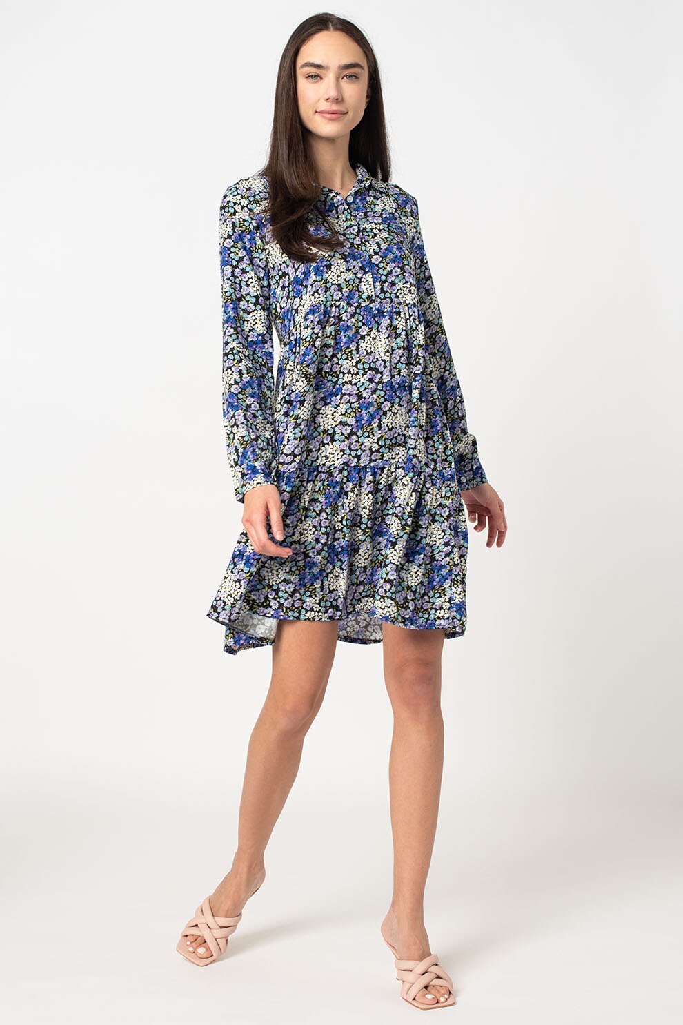 Haily's, Rochie tip camasa cu model floral Lexi, Multicolora, XL