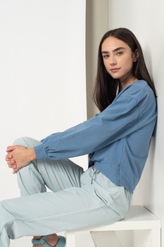 Haily's, Bluza sport cu detaliu innodat Sadie, Albastru lavanda Haily's, Bluza sport cu detaliu innodat Sadie, Albastru lavanda