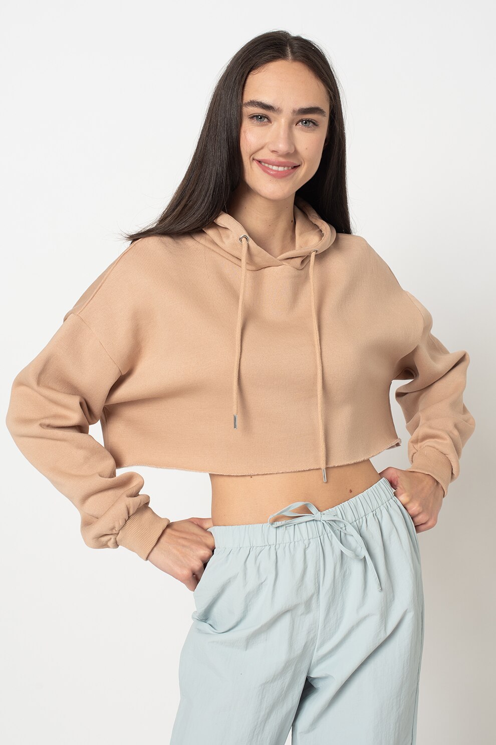 Haily's, Hanorac crop cu maneci cazute Alissa, Piersica