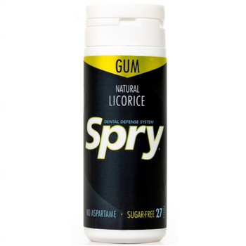 Guma de mestecat cu xylitol, Spry de la Xlear, fara zahar, 100% ingrediente naturale, aroma lemn dulce (licorice), tub 27 bucati Guma de mestecat cu xylitol, Spry de la Xlear, fara zahar, 100% ingrediente naturale, aroma lemn dulce (licorice), tub 27 bucati