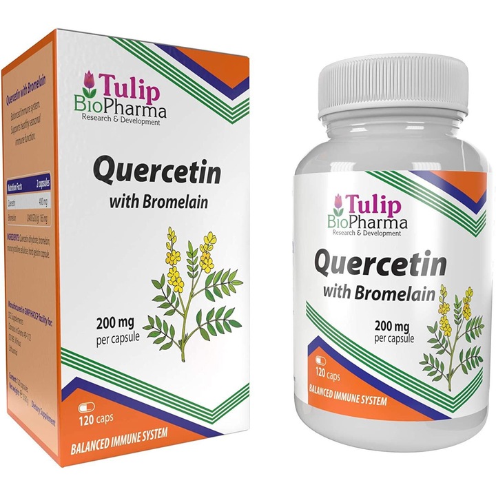 Quercetina cu Bromelaina 120 capsule Supliment imunitar pentru sanatate