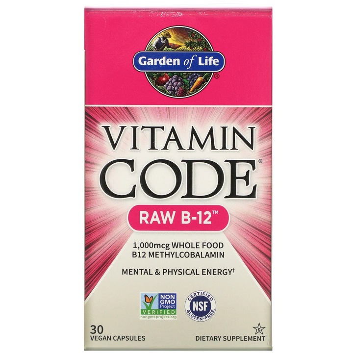 Supliment alimentar Garden of Life Vitamina Code RAW B-12, 30 Capsule