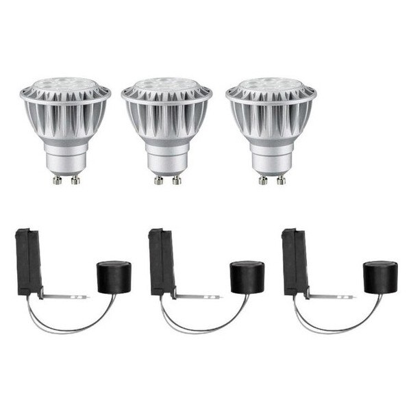 Set 3 spoturi LED Paulmann 2Easy Basic, 3x8 W Argintiu