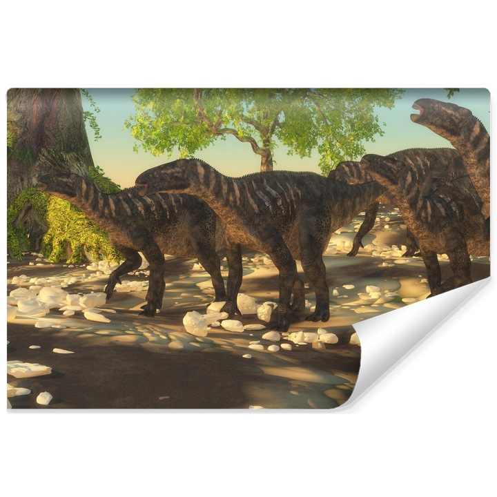 Fototapet copii dinozauri natura 450cm x 300cm Usor de curatat, Design modern, Animale exotice, Living