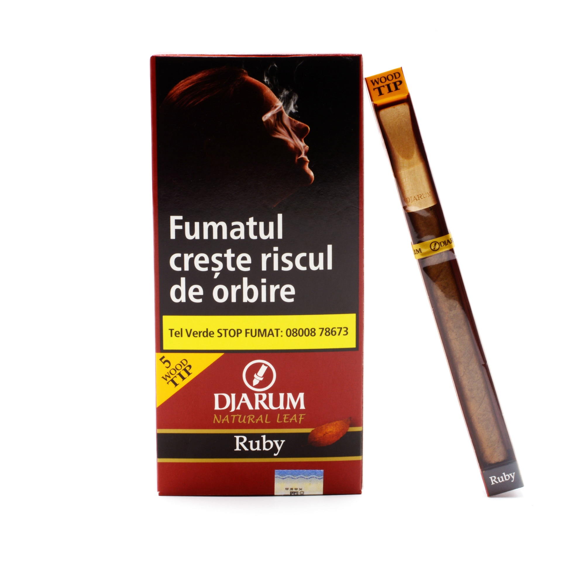Tigari de foi, Djarum Wood Tips, Ruby (Cherry), 5 buc