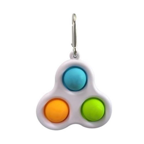 Jucarie antistres, Popit, tip breloc, triunghi, 8 cm, multicolor