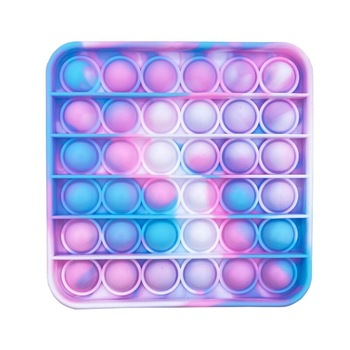 Jucarie antistres, Pop it, silicon, patrat, 12.5 cm, multicolor Jucarie antistres, Pop it, silicon, patrat, 12.5 cm, multicolor