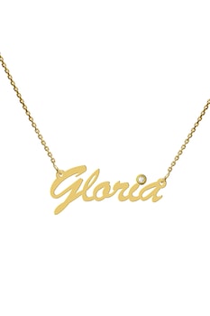 Colier aur galben 14K, Coriolan, nume Gloria, diamant 0.01 carate GVS1, 42-45 cm
