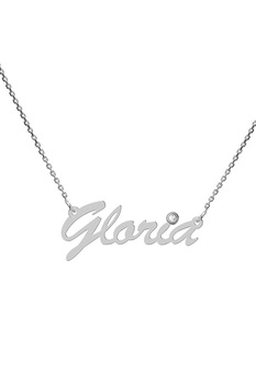 Colier aur alb 14K, Coriolan, nume Gloria, diamant 0.01 carate GVS1, 42-45 cm